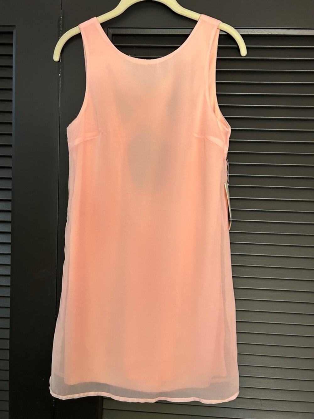 Tobi Soft Peachy Pink Chiffon Dress with Low Strappy Back, Size Small, NWT